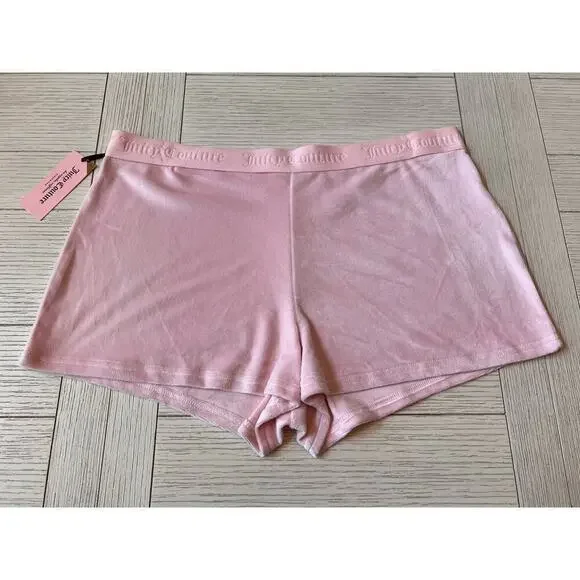 NWT Juicy Couture pink‎ velour sleep shorts. Extremely soft. Size XL - Picture 6 of 7